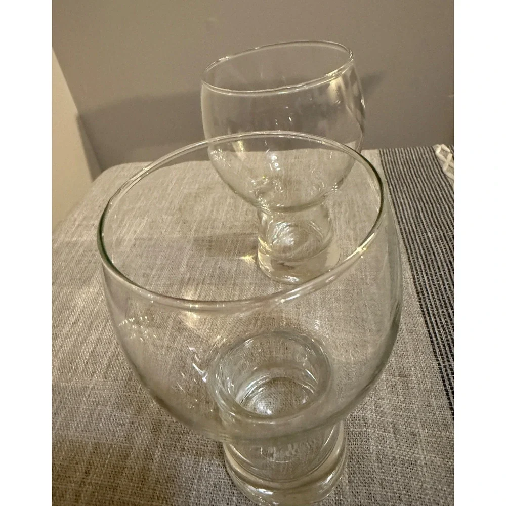 🥃 Set of 2 Clear Double Old Fashioned Glasses | Vintage Short Tumbler Highball